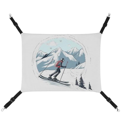JKLQWH Katzen-Hängematte mit Ski-Motiv, waschbar, weich, für den Außenbereich, Haustier-Hängematte, verstellbar, mit verstellbaren Riemen und Metallhaken, für Katzen, kleine Hunde, Kaninchen JKLQWH Katzen-Hängematte mit Ski-Motiv, waschbar, weich, für den Außenbereich, Haustier-Hängematte, verstellbar, mit verstellbaren Riemen und Metallhaken, für Katzen, kleine Hunde, Kaninchen von JKLQWH