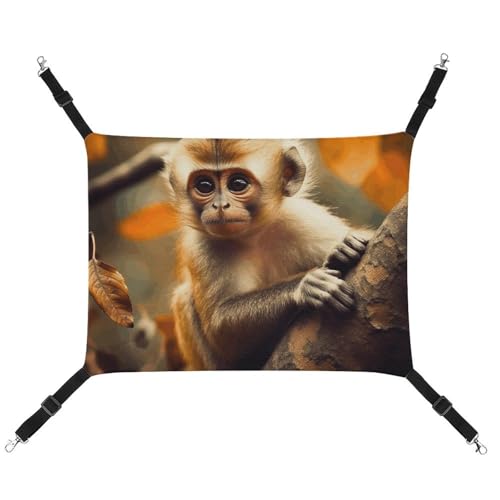 JKLQWH Katzenhängematte, mit Affe auf Baum, bedruckt, waschbar, weich, für den Außenbereich, Haustier-Hängematte, Bett, verstellbar, mit verstellbaren Riemen und Metallhaken, für Katzen, kleine Hunde, JKLQWH Katzenhängematte, mit Affe auf Baum, bedruckt, waschbar, weich, für den Außenbereich, Haustier-Hängematte, Bett, verstellbar, mit verstellbaren Riemen und Metallhaken, für Katzen, kleine Hunde, von JKLQWH