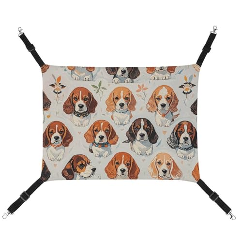 JKLQWH Katzenhängematte, mit Beagle-Muster, waschbar, weich, für den Außenbereich, Haustier-Hängematte, verstellbar, mit verstellbaren Riemen und Metallhaken, für Katzen, kleine Hunde, Kaninchen JKLQWH Katzenhängematte, mit Beagle-Muster, waschbar, weich, für den Außenbereich, Haustier-Hängematte, verstellbar, mit verstellbaren Riemen und Metallhaken, für Katzen, kleine Hunde, Kaninchen von JKLQWH