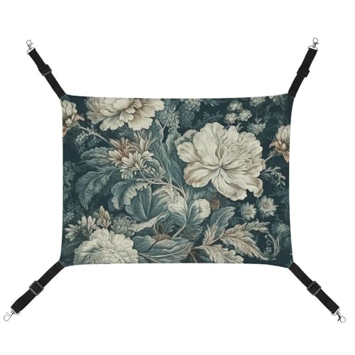 JKLQWH Katzenhängematte, mit Blumen bedruckt, waschbar, weiche Outdoor-Katzenmatte, Haustier-Hängematte, Bett, verstellbar, mit verstellbaren Riemen und Metallhaken, für Katzen, kleine Hunde, JKLQWH Katzenhängematte, mit Blumen bedruckt, waschbar, weiche Outdoor-Katzenmatte, Haustier-Hängematte, Bett, verstellbar, mit verstellbaren Riemen und Metallhaken, für Katzen, kleine Hunde, von JKLQWH
