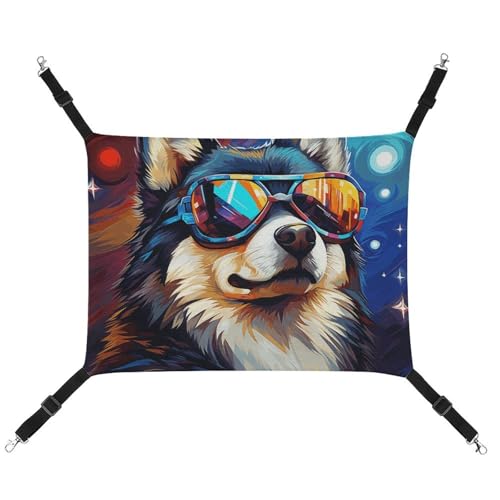 JKLQWH Katzenhängematte, mit Brille bedruckt, waschbar, weiche Outdoor-Katzenmatte, Haustier-Hängematte, Bett, verstellbar, mit verstellbaren Riemen und Metallhaken, für Katzen, kleine Hunde, JKLQWH Katzenhängematte, mit Brille bedruckt, waschbar, weiche Outdoor-Katzenmatte, Haustier-Hängematte, Bett, verstellbar, mit verstellbaren Riemen und Metallhaken, für Katzen, kleine Hunde, von JKLQWH