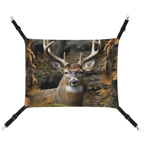 JKLQWH Katzenhängematte, mit Camouflage-Hirsch-Druck, waschbar, weiche Outdoor-Katzenmatte, Haustier-Hängematte, Bett, verstellbar, mit verstellbaren Riemen und Metallhaken, für Katzen, kleine Hunde, JKLQWH Katzenhängematte, mit Camouflage-Hirsch-Druck, waschbar, weiche Outdoor-Katzenmatte, Haustier-Hängematte, Bett, verstellbar, mit verstellbaren Riemen und Metallhaken, für Katzen, kleine Hunde, von JKLQWH