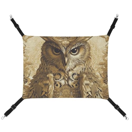 JKLQWH Katzenhängematte, mit Eulenmuster, waschbar, weich, Outdoor-Katzenmatte, Haustier-Hängematte, Bett, verstellbar, mit verstellbaren Riemen und Metallhaken, für Katzen, kleine Hunde, Kaninchen JKLQWH Katzenhängematte, mit Eulenmuster, waschbar, weich, Outdoor-Katzenmatte, Haustier-Hängematte, Bett, verstellbar, mit verstellbaren Riemen und Metallhaken, für Katzen, kleine Hunde, Kaninchen von JKLQWH