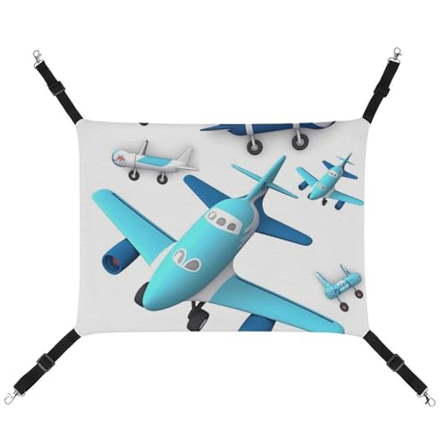 JKLQWH Katzenhängematte, mit Flugzeugdruck, waschbar, weich, für den Außenbereich, Haustier-Hängematte, Bett, verstellbar, mit verstellbaren Riemen und Metallhaken, für Katzen, kleine Hunde, Kaninchen JKLQWH Katzenhängematte, mit Flugzeugdruck, waschbar, weich, für den Außenbereich, Haustier-Hängematte, Bett, verstellbar, mit verstellbaren Riemen und Metallhaken, für Katzen, kleine Hunde, Kaninchen von JKLQWH