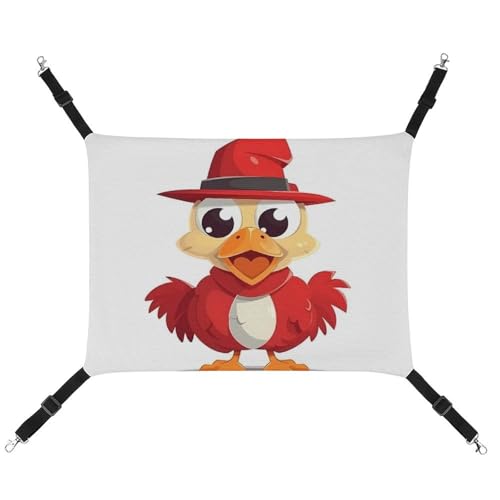 JKLQWH Katzenhängematte, mit Huhn und Hut, bedruckt, waschbar, weiche Outdoor-Katzenmatte, Haustier-Hängematte, Bett, verstellbar, mit verstellbaren Riemen und Metallhaken, für Katzen, kleine Hunde, JKLQWH Katzenhängematte, mit Huhn und Hut, bedruckt, waschbar, weiche Outdoor-Katzenmatte, Haustier-Hängematte, Bett, verstellbar, mit verstellbaren Riemen und Metallhaken, für Katzen, kleine Hunde, von JKLQWH