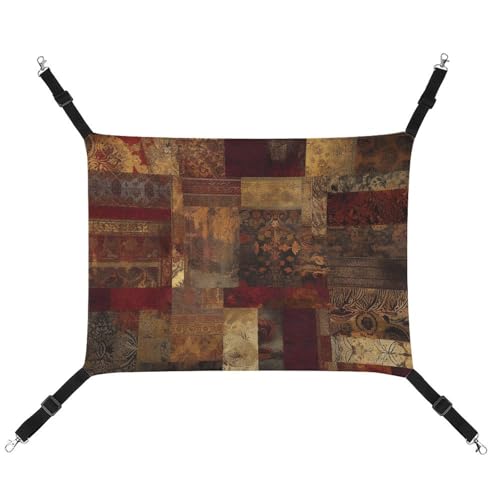JKLQWH Katzenhängematte, mit Patchwork-Muster, waschbar, weich, für den Außenbereich, Haustier-Hängematte, verstellbar, mit verstellbaren Riemen und Metallhaken, für Katzen, kleine Hunde, Kaninchen JKLQWH Katzenhängematte, mit Patchwork-Muster, waschbar, weich, für den Außenbereich, Haustier-Hängematte, verstellbar, mit verstellbaren Riemen und Metallhaken, für Katzen, kleine Hunde, Kaninchen von JKLQWH