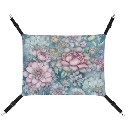 JKLQWH Katzenhängematte, mit blauen Blumen bedruckt, waschbar, weiche Outdoor-Katzenmatte, Haustier-Hängematte, Bett, verstellbar, mit verstellbaren Riemen und Metallhaken, für Katzen, kleine Hunde, JKLQWH Katzenhängematte, mit blauen Blumen bedruckt, waschbar, weiche Outdoor-Katzenmatte, Haustier-Hängematte, Bett, verstellbar, mit verstellbaren Riemen und Metallhaken, für Katzen, kleine Hunde, von JKLQWH