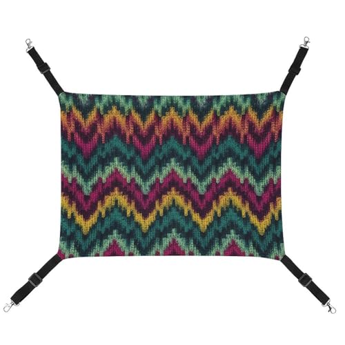 JKLQWH Katzenhängematte, mit buntem Strickmuster, bedruckt, waschbar, weiche Outdoor-Katzenmatte, Haustier-Hängematte, Bett, verstellbar, mit verstellbaren Riemen und Metallhaken, für Katzen, kleine von JKLQWH