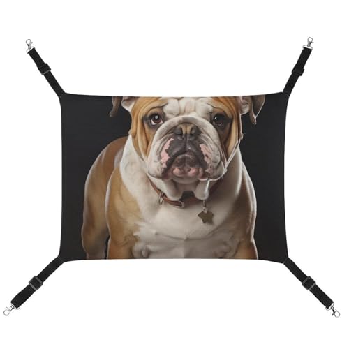 JKLQWH Katzenhängematte, mit englischer Bulldogge, waschbar, weich, für den Außenbereich, Haustier-Hängematte, verstellbar, mit verstellbaren Riemen und Metallhaken, für Katzen, kleine Hunde, JKLQWH Katzenhängematte, mit englischer Bulldogge, waschbar, weich, für den Außenbereich, Haustier-Hängematte, verstellbar, mit verstellbaren Riemen und Metallhaken, für Katzen, kleine Hunde, von JKLQWH