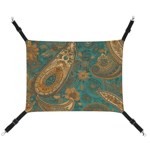 JKLQWH Katzenhängematte, mit gelbem Paisleymuster, waschbar, weiche Outdoor-Katzenmatte, Haustier-Hängematte, Bett, verstellbar, mit verstellbaren Riemen und Metallhaken, für Katzen, kleine Hunde, JKLQWH Katzenhängematte, mit gelbem Paisleymuster, waschbar, weiche Outdoor-Katzenmatte, Haustier-Hängematte, Bett, verstellbar, mit verstellbaren Riemen und Metallhaken, für Katzen, kleine Hunde, von JKLQWH