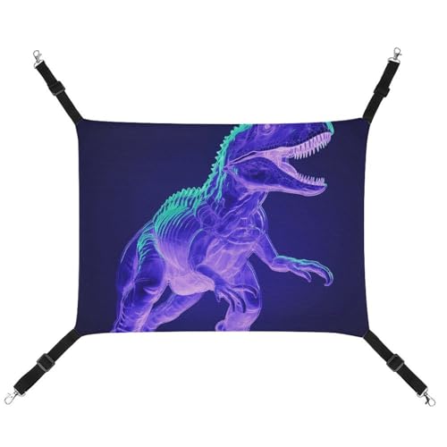 JKLQWH Katzenhängematte, mit grünem Dinosaurier-Stil, bedruckt, waschbar, weich, für den Außenbereich, Haustier-Hängematte, Bett, verstellbar, mit verstellbaren Riemen und Metallhaken, für Katzen, von JKLQWH