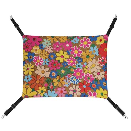 JKLQWH Katzenhängematte, mit hellem Blumenstil, bedruckt, waschbar, weich, für den Außenbereich, Haustier-Hängematte, Bett, verstellbar, mit verstellbaren Riemen und Metallhaken, für Katzen, kleine JKLQWH Katzenhängematte, mit hellem Blumenstil, bedruckt, waschbar, weich, für den Außenbereich, Haustier-Hängematte, Bett, verstellbar, mit verstellbaren Riemen und Metallhaken, für Katzen, kleine von JKLQWH