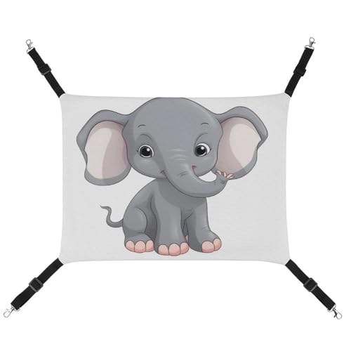 JKLQWH Katzenhängematte, mit niedlichem Cartoon-Elefanten-Druck, waschbar, weiche Outdoor-Katzenmatte, Haustier-Hängematte, Bett, verstellbar, mit verstellbaren Riemen und Metallhaken, für Katzen, JKLQWH Katzenhängematte, mit niedlichem Cartoon-Elefanten-Druck, waschbar, weiche Outdoor-Katzenmatte, Haustier-Hängematte, Bett, verstellbar, mit verstellbaren Riemen und Metallhaken, für Katzen, von JKLQWH