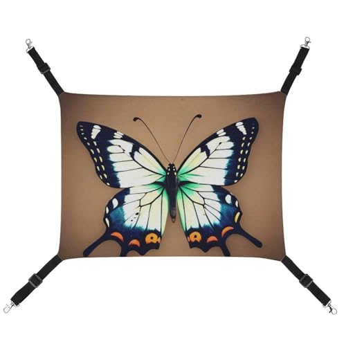 JKLQWH Katzenhängematte, mit niedlichem kleinen Schmetterling, waschbar, weich, für den Außenbereich, Haustier-Hängematte, Bett, verstellbar, mit verstellbaren Riemen und Metallhaken, für Katzen, JKLQWH Katzenhängematte, mit niedlichem kleinen Schmetterling, waschbar, weich, für den Außenbereich, Haustier-Hängematte, Bett, verstellbar, mit verstellbaren Riemen und Metallhaken, für Katzen, von JKLQWH