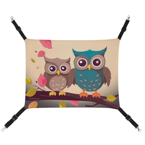 JKLQWH Katzenhängematte, mit niedlichen Eulen, bedruckt, waschbar, weiche Outdoor-Katzenmatte, Haustier-Hängematte, Bett, verstellbar, mit verstellbaren Riemen und Metallhaken, für Katzen, kleine JKLQWH Katzenhängematte, mit niedlichen Eulen, bedruckt, waschbar, weiche Outdoor-Katzenmatte, Haustier-Hängematte, Bett, verstellbar, mit verstellbaren Riemen und Metallhaken, für Katzen, kleine von JKLQWH