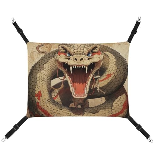 JKLQWH Katzenhängematte, mit offener Schlange, bedruckt, waschbar, weiche Outdoor-Katzenmatte, Haustier-Hängematte, Bett, verstellbar, mit verstellbaren Riemen und Metallhaken, für Katzen, kleine JKLQWH Katzenhängematte, mit offener Schlange, bedruckt, waschbar, weiche Outdoor-Katzenmatte, Haustier-Hängematte, Bett, verstellbar, mit verstellbaren Riemen und Metallhaken, für Katzen, kleine von JKLQWH