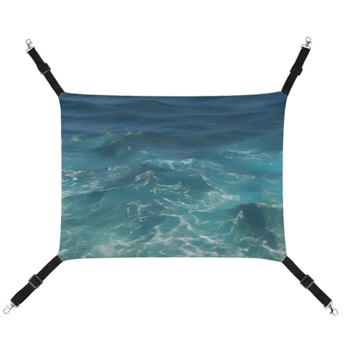 JKLQWH Katzenhängematte, mit tiefblauem Meer, waschbar, weich, für den Außenbereich, Haustier-Hängematte, Bett, verstellbar, mit verstellbaren Riemen und Metallhaken, für Katzen, kleine Hunde, JKLQWH Katzenhängematte, mit tiefblauem Meer, waschbar, weich, für den Außenbereich, Haustier-Hängematte, Bett, verstellbar, mit verstellbaren Riemen und Metallhaken, für Katzen, kleine Hunde, von JKLQWH