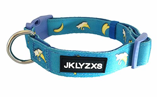 JKLYZXS Gemütlich Gedruckt Bunter Tauchtuch Halsband für Kleine Mittelgroße Hunde,Einstellbare Hundehalsband (L: Anzug für 48-66cm Hals, Bananengelb) von JKLYZXS