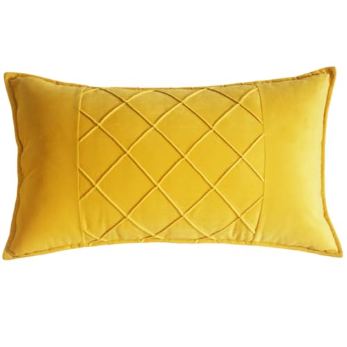 JKODE VelvetCovers Grau, dekorative quadratische Dekokissen, weiche Kissenbezüge for Sofa, Schlafzimmer, Wohnaccessoires, 45 x 45 cm, 2er-Set(Dark Yellow,30 x 51 cm) von JKODE