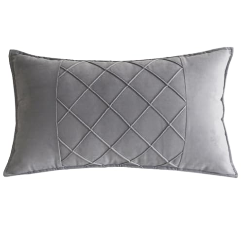 JKODE VelvetCovers Grau, dekorative quadratische Dekokissen, weiche Kissenbezüge for Sofa, Schlafzimmer, Wohnaccessoires, 45 x 45 cm, 2er-Set(Grey,30 x 51 cm) von JKODE