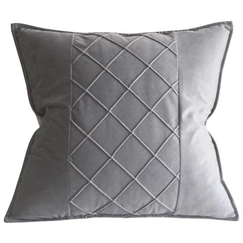 JKODE VelvetCovers Grau, dekorative quadratische Dekokissen, weiche Kissenbezüge for Sofa, Schlafzimmer, Wohnaccessoires, 45 x 45 cm, 2er-Set(Grey,45 x 45 cm) von JKODE