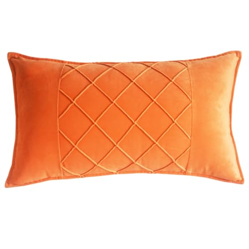 JKODE VelvetCovers Grau, dekorative quadratische Dekokissen, weiche Kissenbezüge for Sofa, Schlafzimmer, Wohnaccessoires, 45 x 45 cm, 2er-Set(Orange,30 x 51 cm) von JKODE