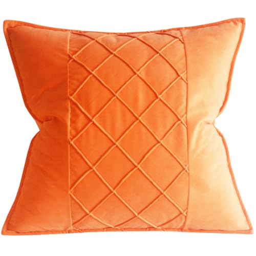 JKODE VelvetCovers Grau, dekorative quadratische Dekokissen, weiche Kissenbezüge for Sofa, Schlafzimmer, Wohnaccessoires, 45 x 45 cm, 2er-Set(Orange,46 x 46 cm) von JKODE