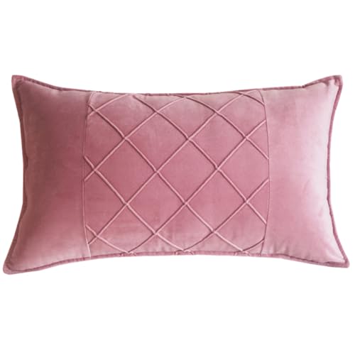 JKODE VelvetCovers Grau, dekorative quadratische Dekokissen, weiche Kissenbezüge for Sofa, Schlafzimmer, Wohnaccessoires, 45 x 45 cm, 2er-Set(Pink,12"x20" 1 Piece) von JKODE
