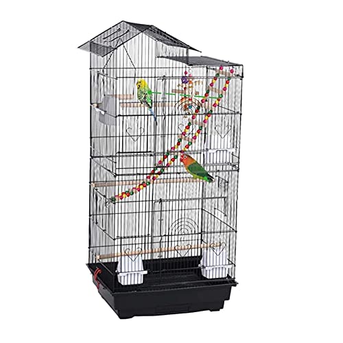 JKSVTF Massiver Vogelkäfig 99,1 cm Vogelkäfig Metall Vogelhaus Eisen Papageienkäfig Metall Pfingstrose Zaunkönig Zuchtkäfig Bett Eisen mit Taubenzubehör für Lovebirds Finken Papageienkäfig Vogelkäfig von JKSVTF