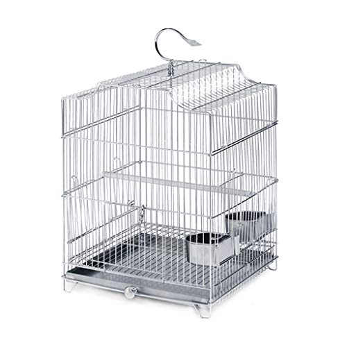 JKSVTF Massiver Vogelkäfig Papageienkäfig Edelstahl Vogelkäfig Pfingstrosen Drossel Vogelkäfig Groß Metallkäfig Reisekäfig Haustierheim für Lovebirds Finken Papageienkäfig Papageienkäfig von JKSVTF