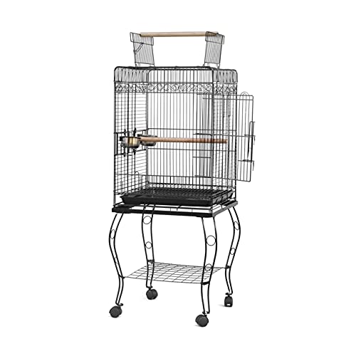 JKSVTF Massiver Vogelkäfig für Papageien, Kanarienvögel, Kanarienvögel, Sittiche, Vogelkäfig mit Holzsitzstangen, 2 Stationen und 2 Edelstahl-Futterbecher für Lovebirds Finken, Papageien, Vogelkäfig JKSVTF Massiver Vogelkäfig für Papageien, Kanarienvögel, Kanarienvögel, Sittiche, Vogelkäfig mit Holzsitzstangen, 2 Stationen und 2 Edelstahl-Futterbecher für Lovebirds Finken, Papageien, Vogelkäfig von JKSVTF