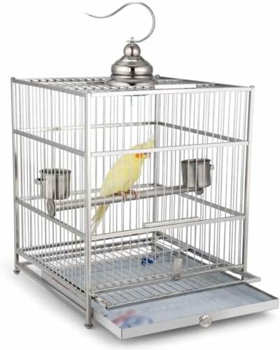 JKSVTF Professioneller Vogelkäfig Haustierbedarf Vogelträger Gartendekoration Käfige Edelstahl Quadratisch Vogel Myna Grackle Tiger Pfingstrose Papagei Spatz kann zu Hause aufgehängt werden Zucht von JKSVTF