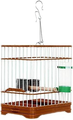 JKSVTF Professioneller Vogelkäfig Haustierbedarf Vogelträger Gartendekoration Vogelhäuser Vintage Chinesischer Wind Vogelkäfig Braun Vogelbadkäfig Kunststoffgürtel Edelstahlhaken Vogelkäfig von JKSVTF