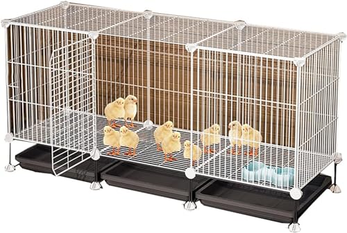 Professioneller Hühnerkäfig, Kaninchenstall, Geflügel-Lebensraum, Hühnerhaus, verschlüsselter Hühnerkäfig, Eisennetz, Haustierkäfig, Ith Paletten, Spüle geeignet für Küken, abnehmbarer Boden für von JKSVTF
