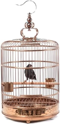 Professioneller Vogelkäfig, Haustierbedarf, Vogelträger, Gartendekoration, Käfige aus Bronze, rund, Edelstahl, kleiner und mittelgroßer Papageienvogel mit Haken, bequem zum Ausgehen von Professioneller Vogelkäfig, Haustierbedarf, Vogelträger, Gartendekoration, Käfige aus Bronze, rund, Edelstahl, kleiner und mittelgroßer Papageienvogel mit Haken, bequem zum Ausgehen von von JKSVTF