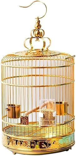 Professioneller Vogelkäfig, Haustierbedarf, Vogelträger, Gartendekoration, Käfige aus goldfarbenem Edelstahl, für Vögel, Wellensittiche, Nymphensittiche, Sittiche, Sittiche, Papageien, schöne runde Professioneller Vogelkäfig, Haustierbedarf, Vogelträger, Gartendekoration, Käfige aus goldfarbenem Edelstahl, für Vögel, Wellensittiche, Nymphensittiche, Sittiche, Sittiche, Papageien, schöne runde von JKSVTF