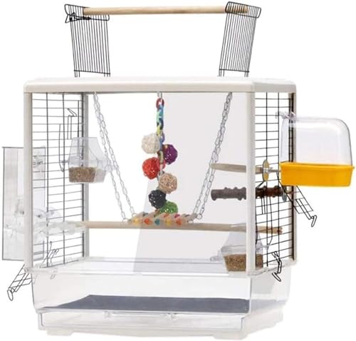 Professioneller Vogelkäfig Haustierbedarf Vogelträger Gartendekoration Vogelhäuser Kleine Größe Vögel Reisekäfig Haustier Zuhause Offene Oberseite Vogelkäfig für Wellensittiche Lovebirds 61 cm hoch von JKSVTF