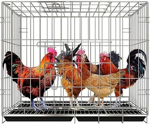 Profi Hühner Entenkäfig Kaninchenstall Geflügel Lebensraum Hühnerkäfig Extra Großer Zuchtkäfig Haushalt Haushalt Hühnerstall Geeignet für Hühner, Enten, Gänse und Hunde W/Tablett Mobile Pulle von JKSVTF