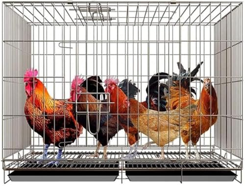 Profi Hühner Entenkäfig Kaninchenstall Geflügel Lebensraum Hühnerkäfig Extra Großer Zuchtkäfig Haushalt Haushalt Hühnerstall Geeignet für Hühner, Enten, Gänse und Hunde W/Tablett Mobile Pulle von JKSVTF