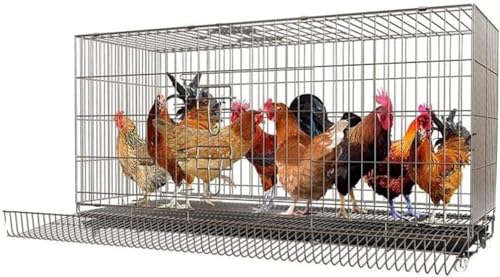 Profi Hühner Entenkäfig Kaninchenstall Geflügel Lebensraum Hühnerkäfig Extra Großer Zuchtkäfig Haushalt Haushalt Hühnerstall Geeignet für Hühner, Enten, Gänse und Hunde W/Tablett Mobile Pulle von JKSVTF