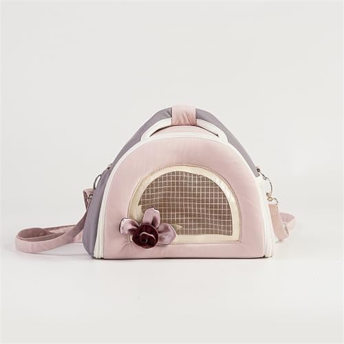 Haustier-Außentasche, tragbare, atmungsaktive Umhängetasche for Igel, Zuckergleiter, ausgefallene Ratten, Meerschweinchen, Papageien (Size : Pink) von JKUHA