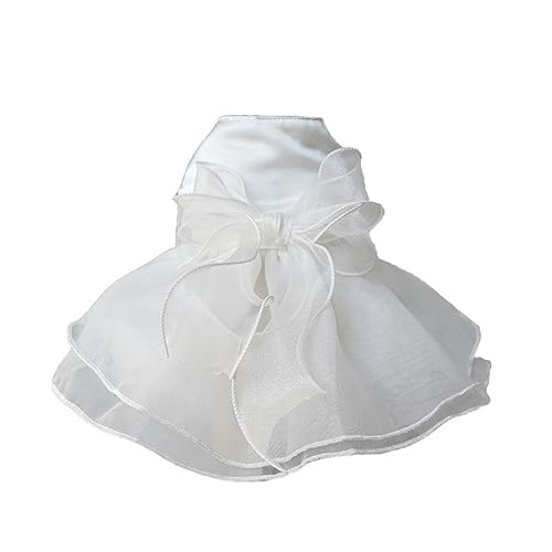 Hunde-Hochzeitskleid, Welpen-Braut-Hochzeitskostüm, luxuriöse Prinzessinnen-Kleider, Blumenmädchen-Hundekleid for kleine Hunde(White,XL) von JKUHA