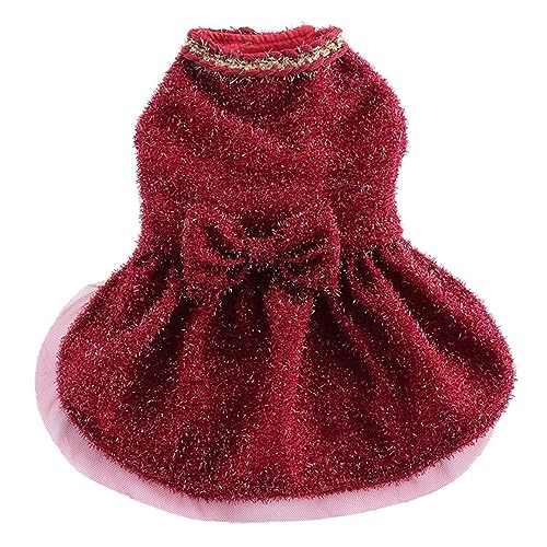Hundekleid, kleine Hunde, Mädchen, Spitze, Tüll, Tutu, Prinzessinnenrock, Welpen-Partykleid for Weihnachten, Hochzeit, Geburtstagsfeier(B,M) von JKUHA