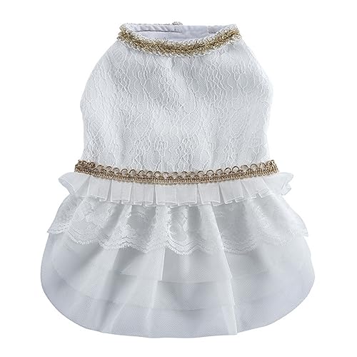 Hundekleid, kleine Hunde, Mädchen, Spitze, Tüll, Tutu, Prinzessinnenrock, Welpen-Partykleid for Weihnachten, Hochzeit, Geburtstagsfeier(G,S) von JKUHA