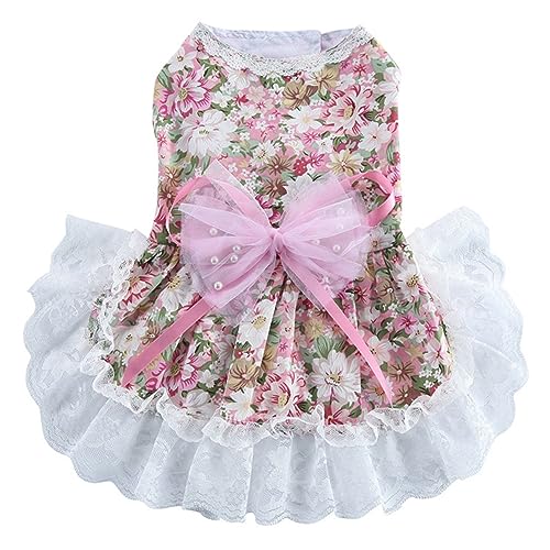 Hundekleid, kleine Hunde, Mädchen, Spitze, Tüll, Tutu, Prinzessinnenrock, Welpen-Partykleid for Weihnachten, Hochzeit, Geburtstagsfeier(K,L) von JKUHA