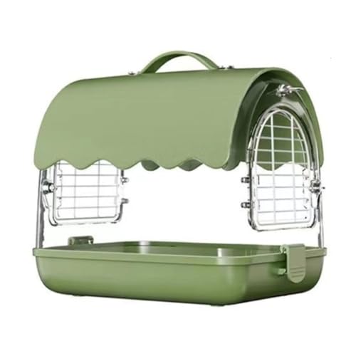 Klarer dekorativer Vogelkäfig aus Acryl, tragbarer Haustierrucksack for den Außenbereich for Taubenfinken, Kanariensittiche (Farbe : Green, Size : A) von JKUHA