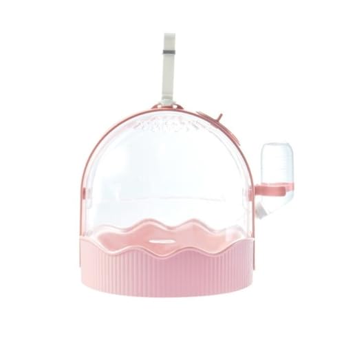 Tragbarer, atmungsaktiver Vogelkäfig for den Außenbereich, Zier-Tragekäfig for Vögel, for Spazierengehen, for Papageien, Kanarienvögel, Sittiche, Haustiere, Mäuse, Tauben(Pink) von JKUHA