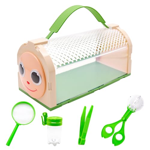 IInsektenfänger-Set für Kinder,Insekten Beobachtungsbox,insektenglas mit Lupe Kinder,Mit Activity Booklet,Pinzette,entdecker Set für Kinder ab 4,Outdoor Wissenschaft Natur Erkundung und Abenteuer IInsektenfänger-Set für Kinder,Insekten Beobachtungsbox,insektenglas mit Lupe Kinder,Mit Activity Booklet,Pinzette,entdecker Set für Kinder ab 4,Outdoor Wissenschaft Natur Erkundung und Abenteuer von JLNGTHONG