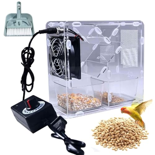 JLOZDM Vogelfutter-Säuberer,Schalenaufspalter mit Lüftung - Transparentes Acryl,Ventilator mit Verstellbarer Geschwindigkeit,2 Getreidespeicher,Demontierbar Waschbar,für Hirse Reis Bohnen JLOZDM Vogelfutter-Säuberer,Schalenaufspalter mit Lüftung - Transparentes Acryl,Ventilator mit Verstellbarer Geschwindigkeit,2 Getreidespeicher,Demontierbar Waschbar,für Hirse Reis Bohnen von JLOZDM