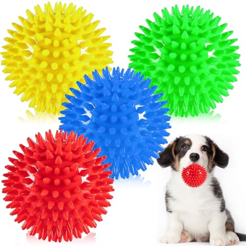 JLVAUVT Quietschende Hundebälle, quietschendes Hundespielzeug, Kauspielzeug für Welpen zum Zahnen von JLVAUVT